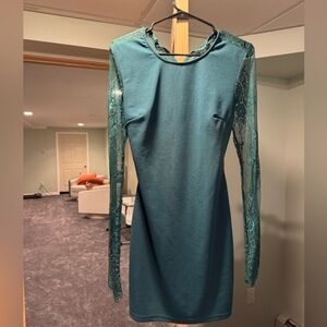 SHEIN Deep Teal Lace Dress